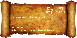 Szummer Dominik névjegykártya